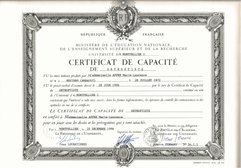 Marie Laurence Affre certificat